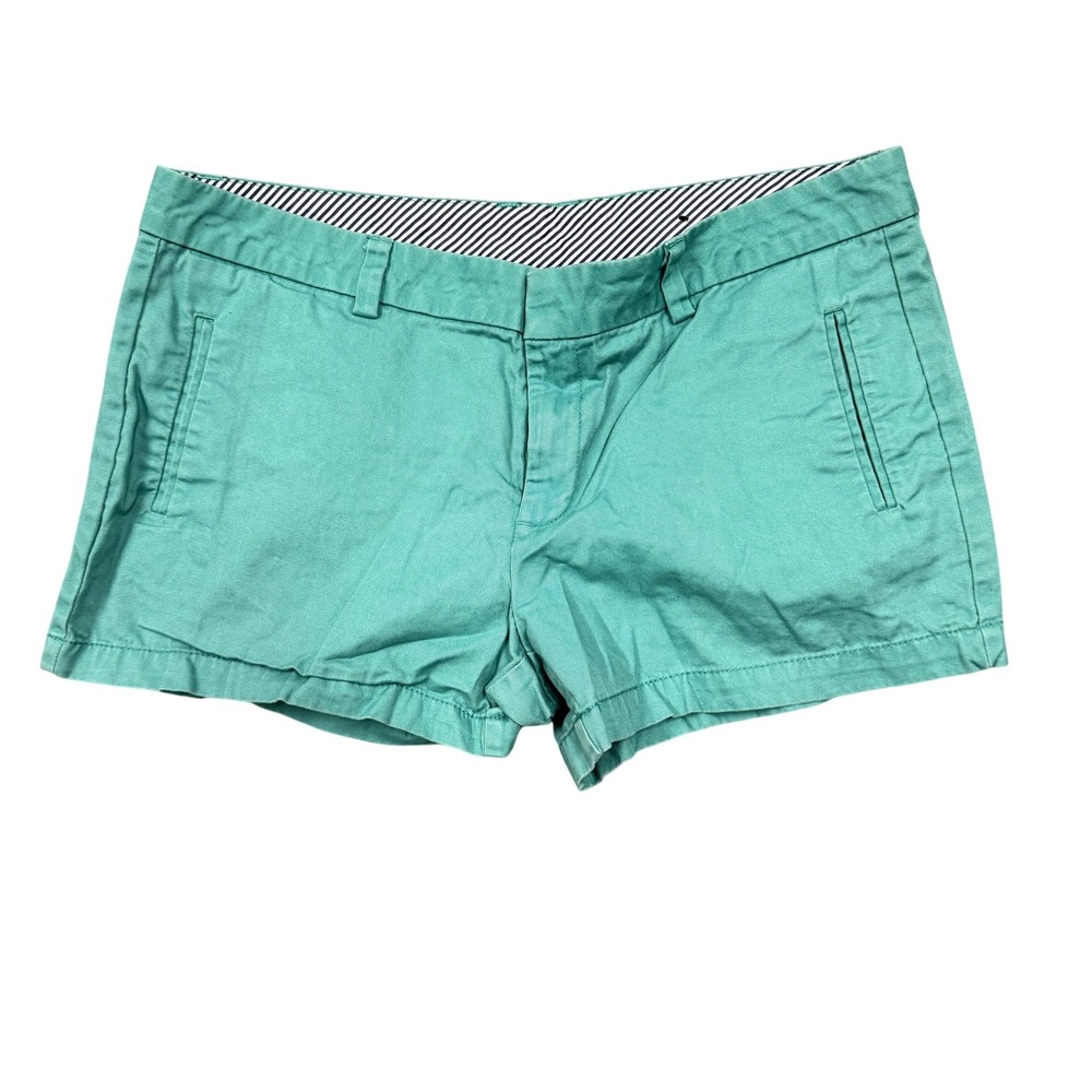 Jcp Shorts Womens 12 Green Chino Twill Flat Front Pockets Casual Summer